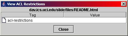 View ACL Restrictions Dialog